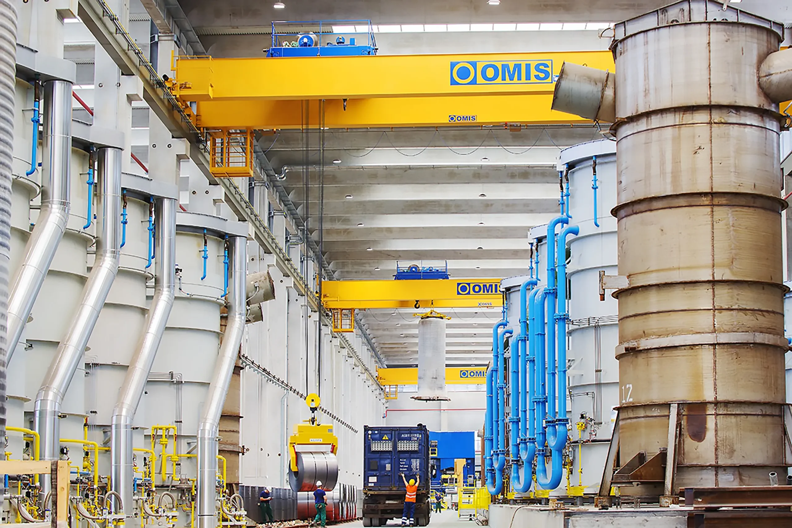 gallery - Double-girder overhead crane 35t steel industry lifting handling coils Omis