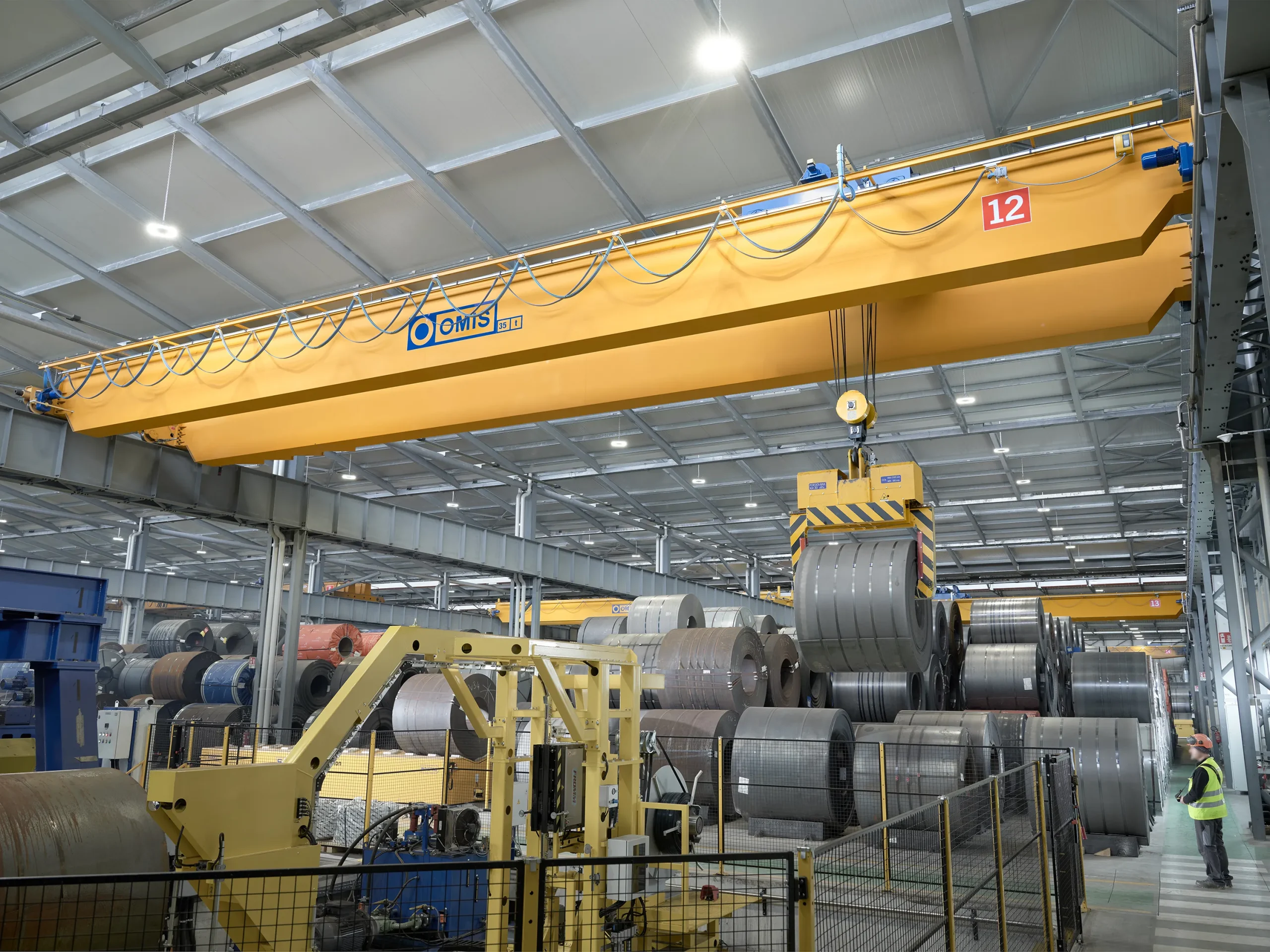 gallery - Cover double-girder overhead crane 35t lifting handling coil sidastico Omis 