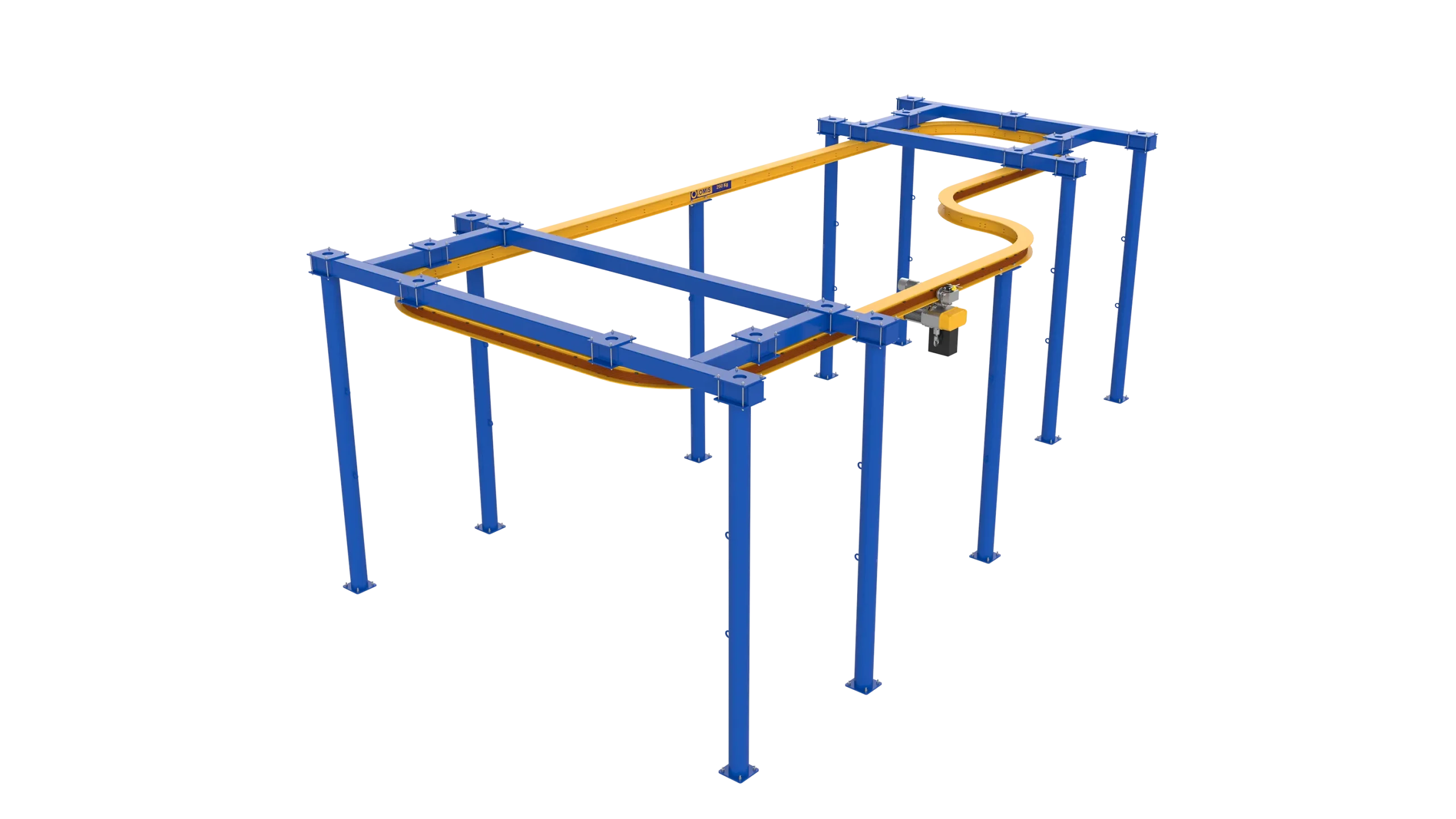 header - Curved monorail circuit 250kg 3d structure Omis 