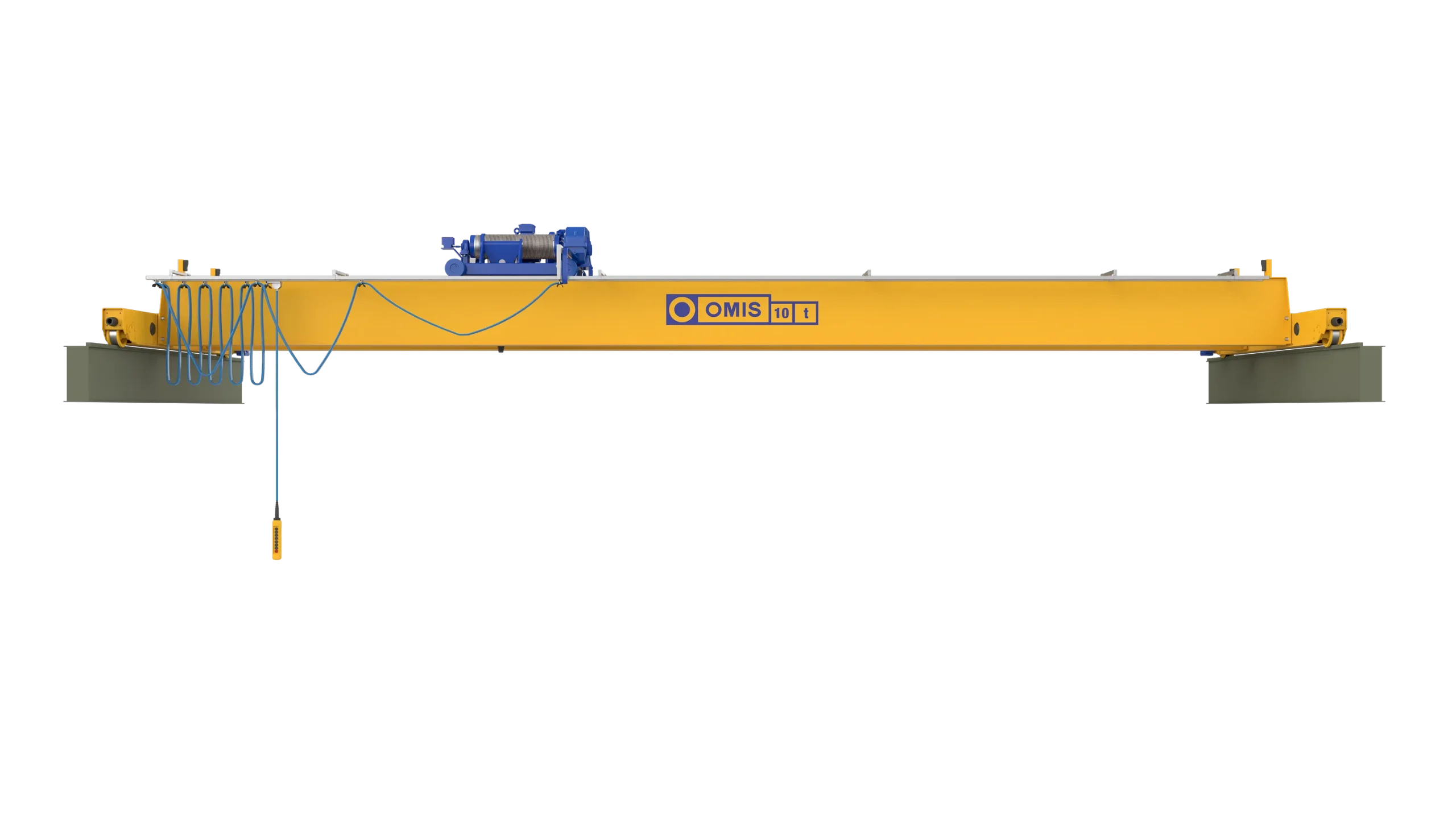 products and configurations - Double-girder bridge crane executive open barrel hoist open barrel hoist 10t front 3d Omis 