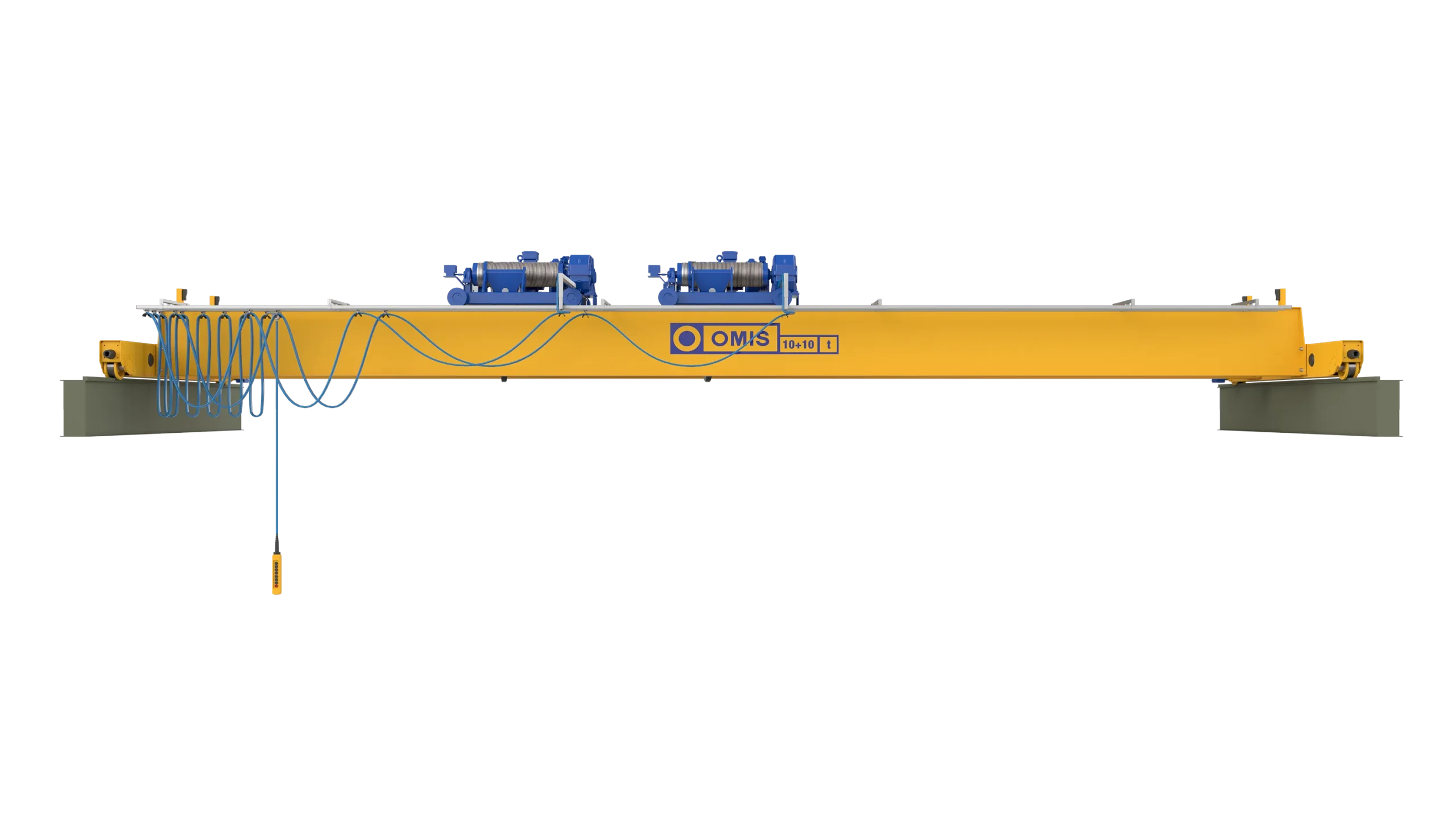 products and configurations - Double-girder bridge crane executive open barrel hoist open barrel hoist 10t front Omis 