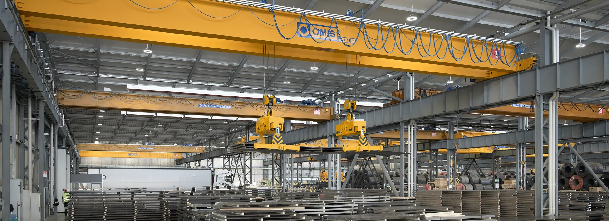 gallery - Final banner double-girder overhead crane 15t steel industry double lifting sidastico Omis 