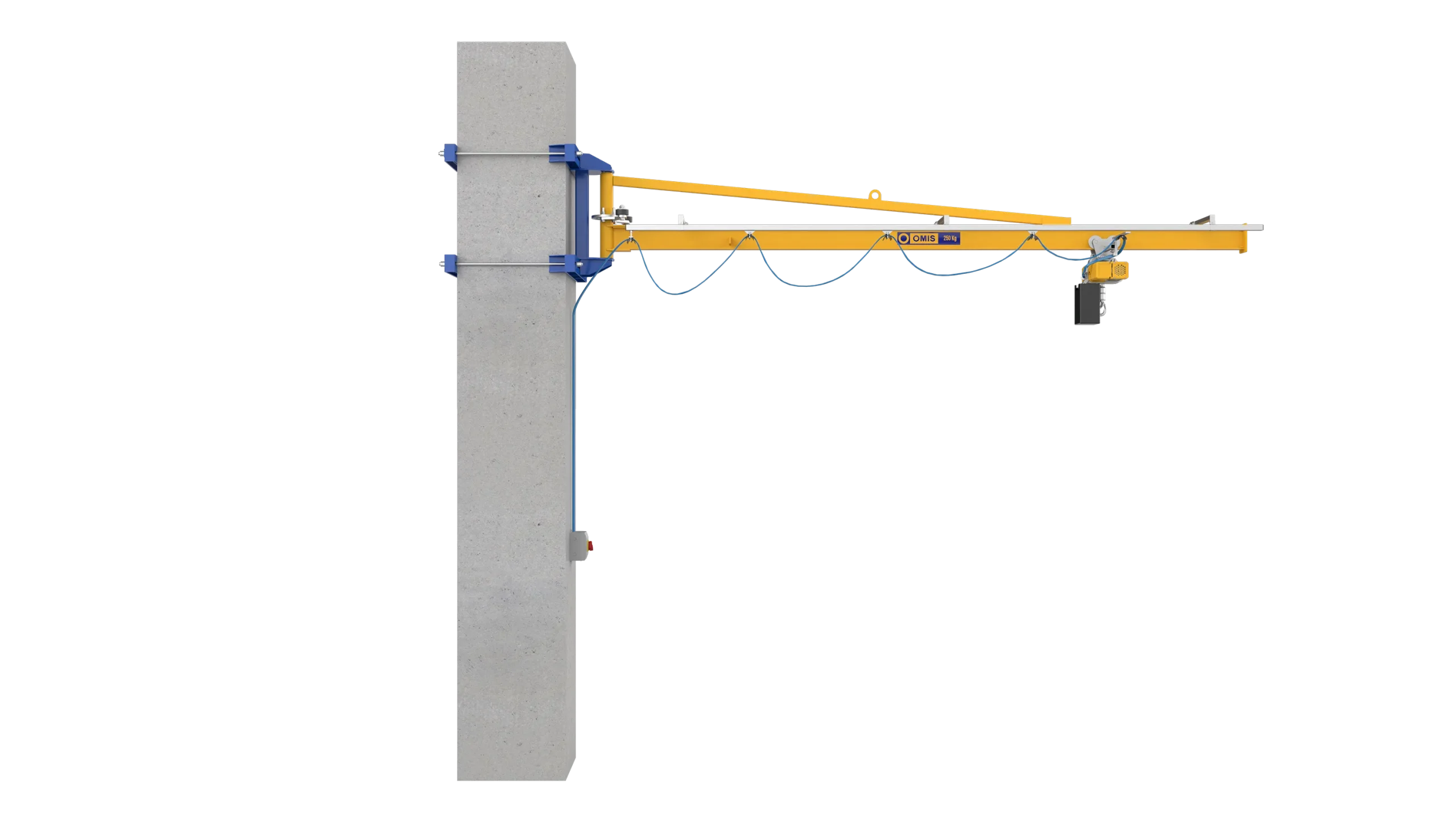 products and configurations - Jib crane m2t 250kg wide connection front 3d Omis 