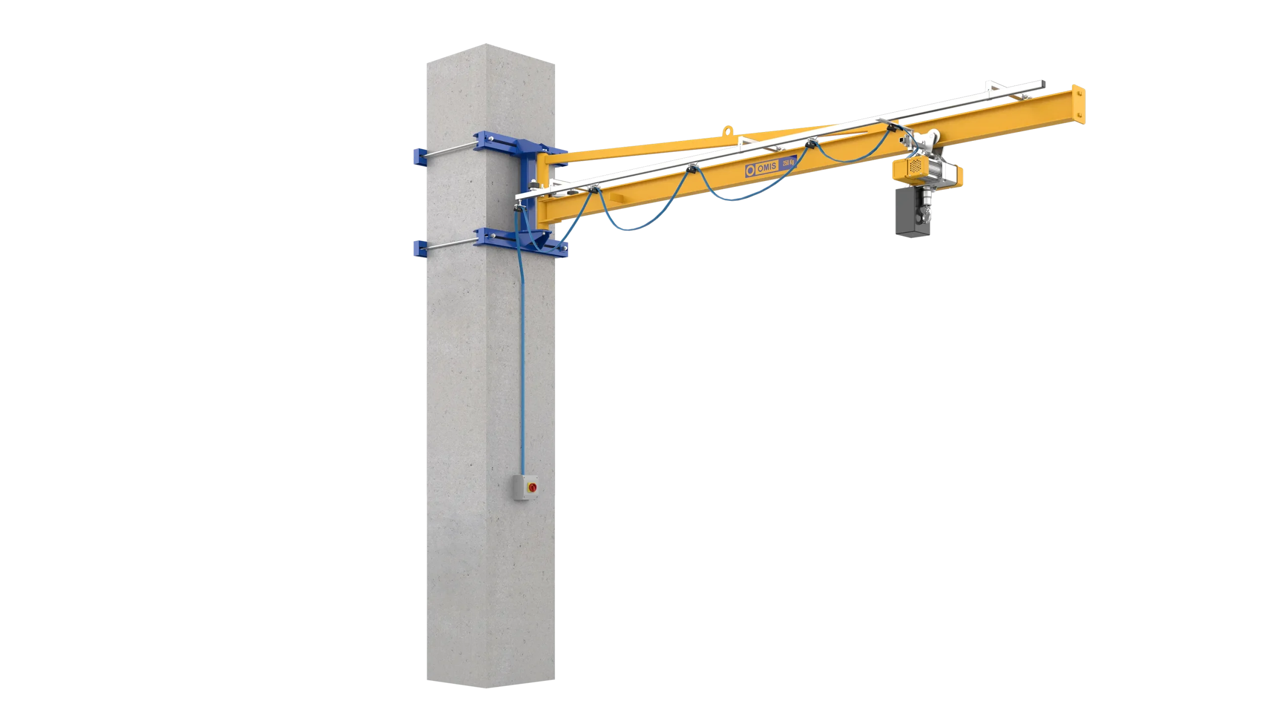 products and configurations - Jib crane m2t 250kg wide connection optional 3d Omis 