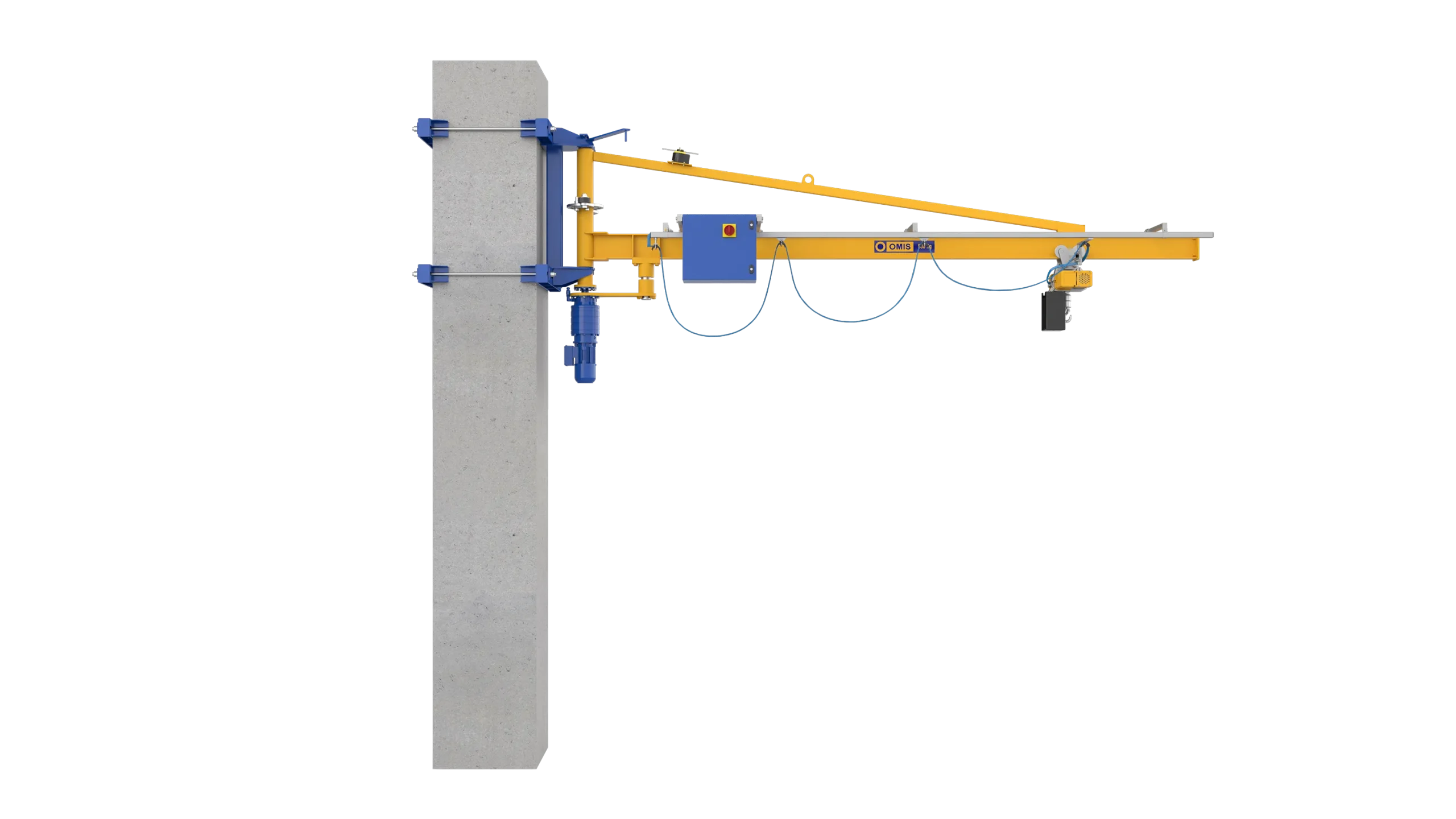 products and configurations - Jib crane m2te 500kg wide connection front 3d Omis 