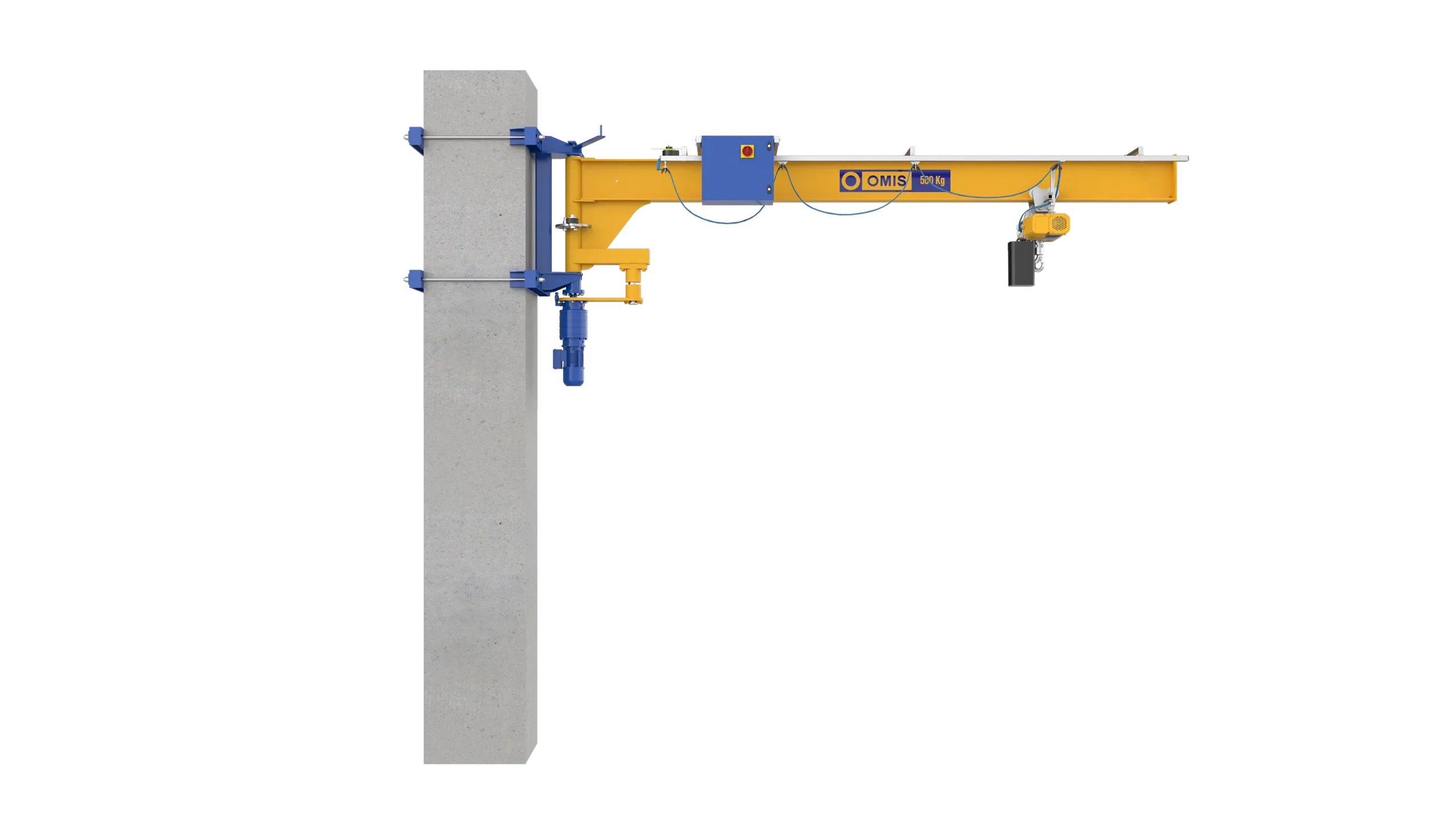 products and configurations - Jib crane mte 500kg wide connection front 3d Omis 